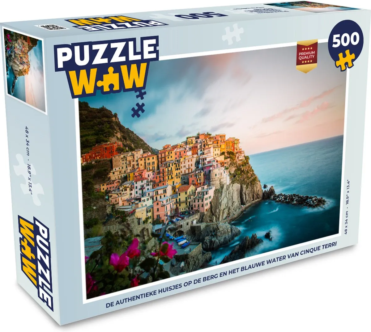 PuzzleWow Cinque Terre Legpuzzel 500 Stuks - Multicolor
