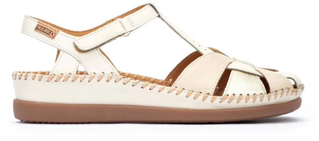 Pikolinos Off-white leren sandalen Cadaques