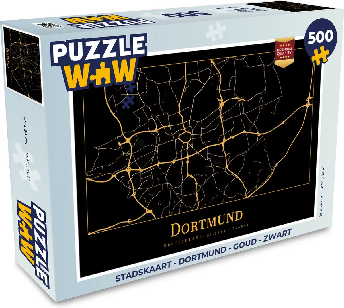 PuzzleWow Dortmund Legpuzzel 500 Stuks - Goud/Zwart