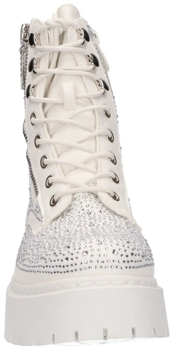 La Strada Bootie Met Stenen Wit Suede