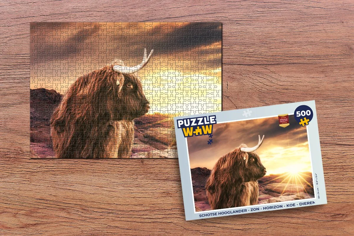 PuzzleWow Schotse Hooglander Legpuzzel 500 Stuks - Multicolor