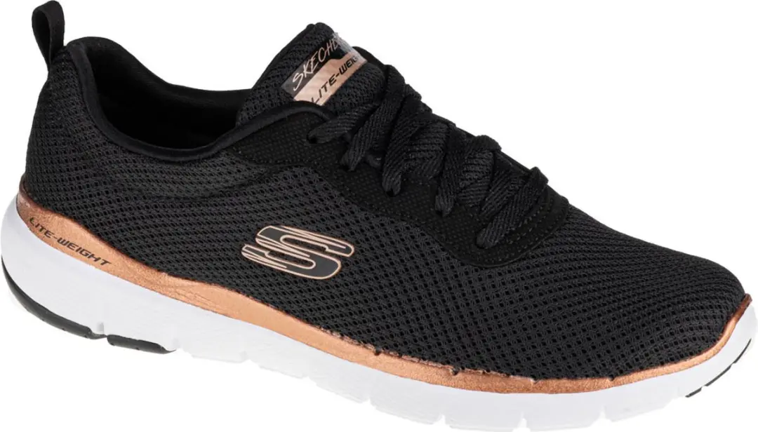 Skechers Flex Appeal 3.0 13070-BKRG, Vrouwen, Zwart, Sneakers, maat: 35,5