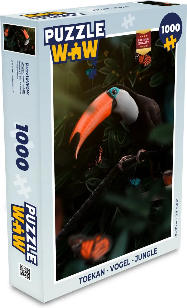 PuzzleWow Toekan Legpuzzel 1000 Stuks - Multicolor