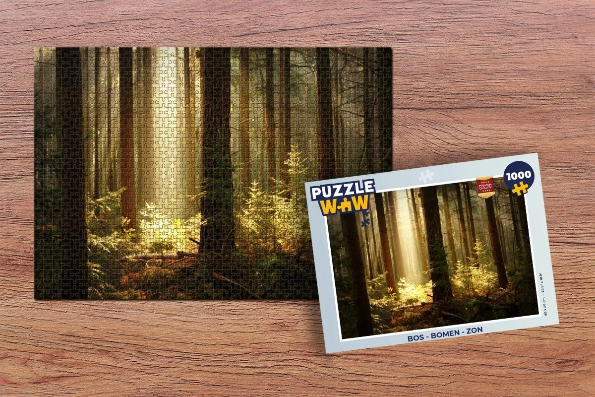 PuzzleWow Bos Bomen Zon Legpuzzel 1000 Stuks - Multicolor