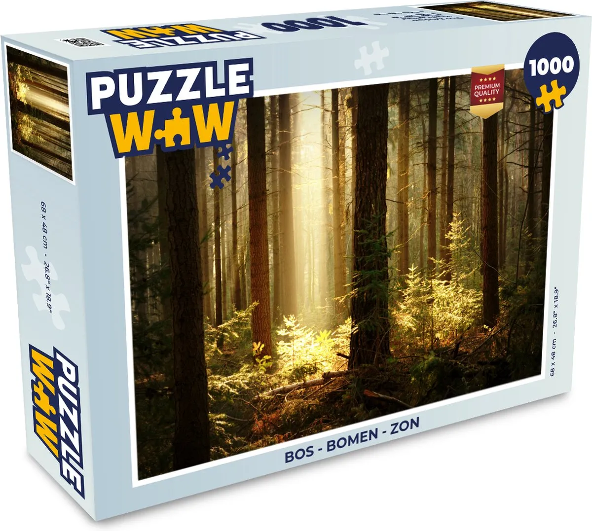 PuzzleWow Bos Bomen Zon Legpuzzel 1000 Stuks - Multicolor