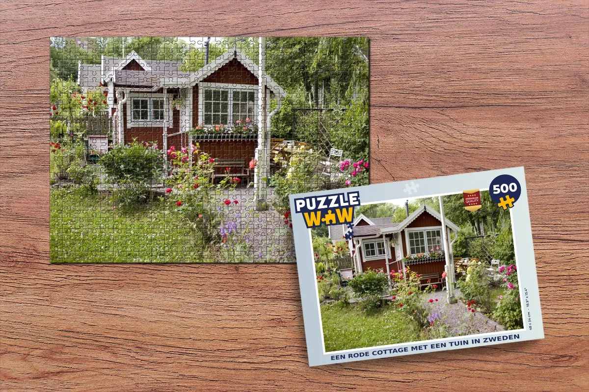 PuzzleWow Legpuzzel Zweden Cottage 500 Stuks - Multicolor