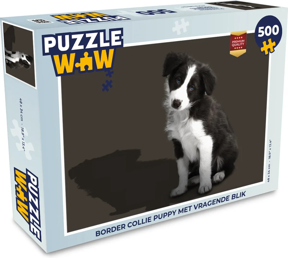PuzzleWow Border Collie Puppy Legpuzzel 500 Stuks