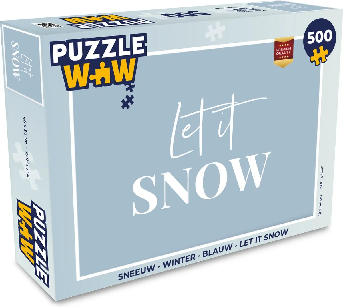 PuzzleWow Let it Snow Legpuzzel 500 Stuks - Blauw