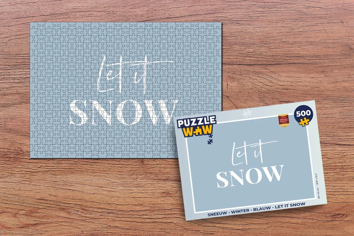 PuzzleWow Let it Snow Legpuzzel 500 Stuks - Blauw