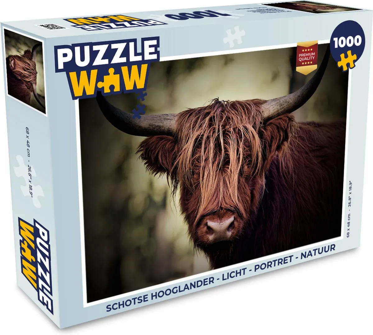 PuzzleWow Schotse Hooglander Legpuzzel 1000 Stuks - Multicolor