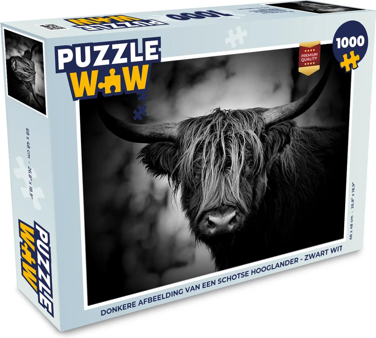 PuzzleWow Schotse Hooglander Legpuzzel 1000 Stuks - Multicolor