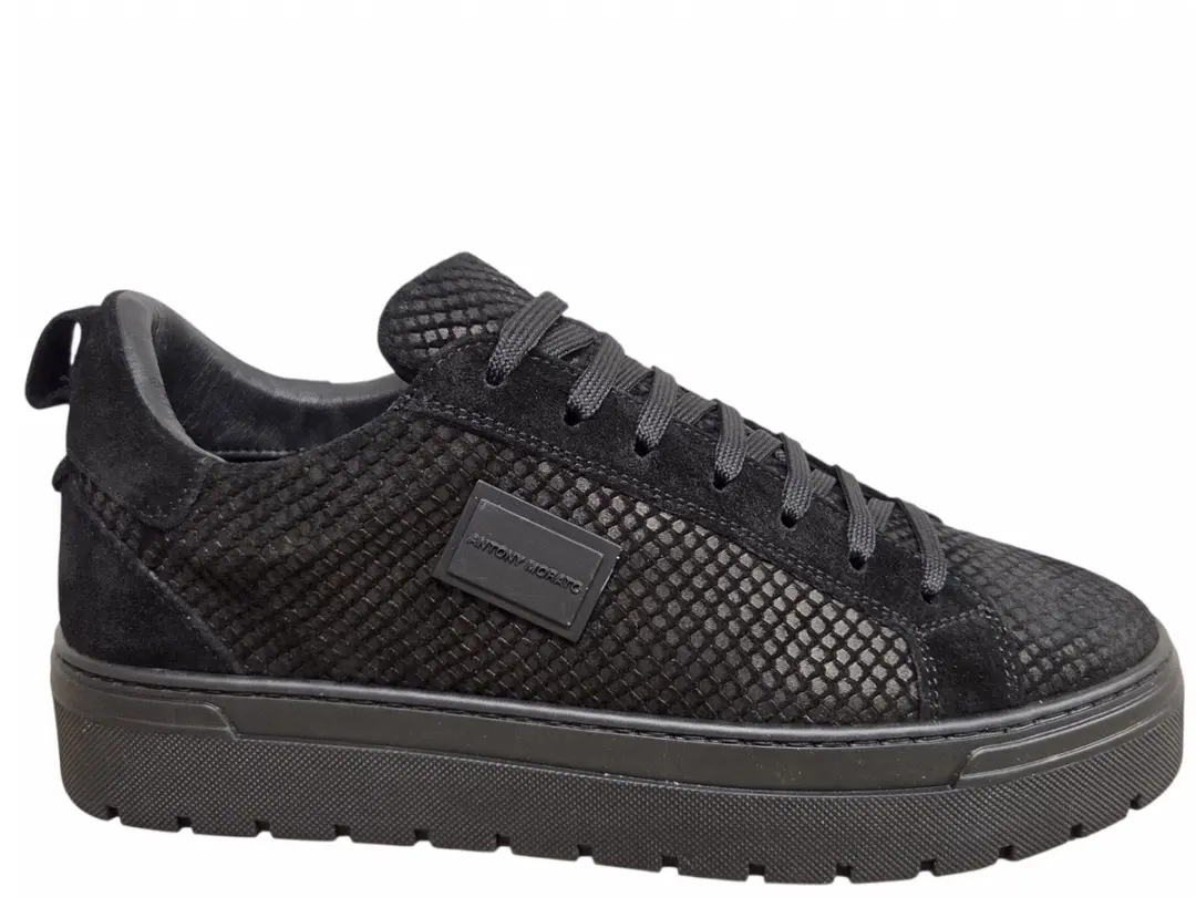 Antony Morato MMFW01934 9000 Black Sneakers Zwart Suede Heren