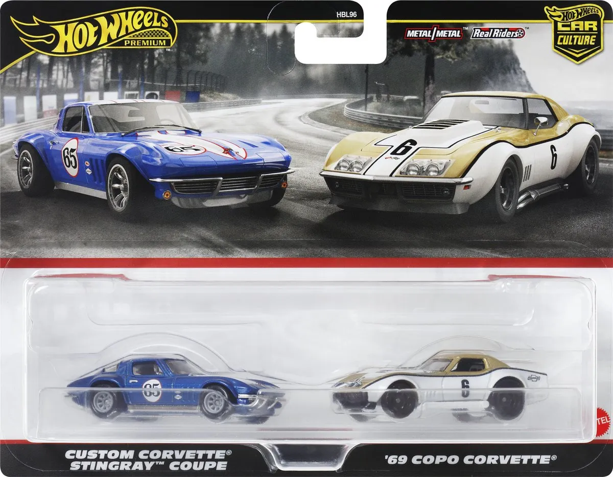 Hot Wheels Chevrolet 2-Pack Custom Corvette Stingray HRR80