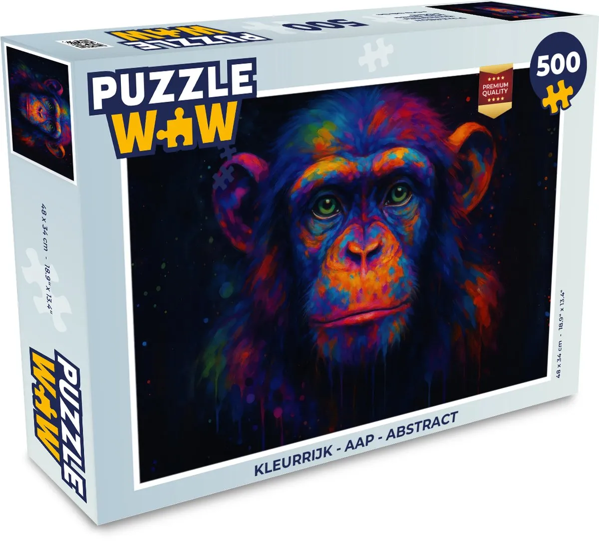 PuzzleWow Aap Abstract Legpuzzel 500 Stuks - MPN 8721414228607