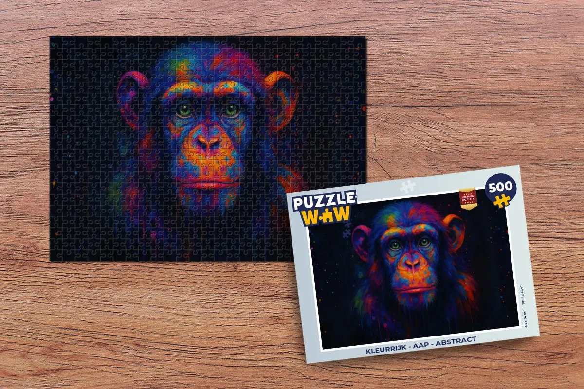 PuzzleWow Aap Abstract Legpuzzel 500 Stuks - MPN 8721414228607