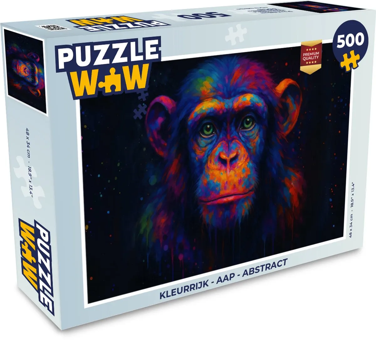 PuzzleWow Aap Abstract Legpuzzel 500 Stuks - MPN 8721414228607