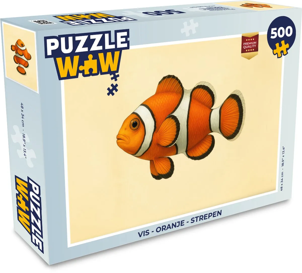 PuzzleWow Vis Legpuzzel 500 Stuks - Oranje Strepen