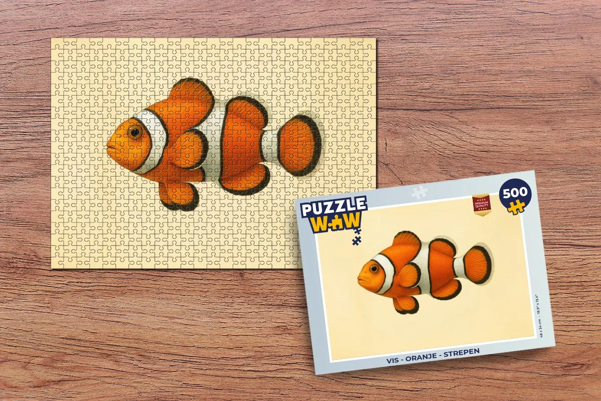PuzzleWow Vis Legpuzzel 500 Stuks - Oranje Strepen