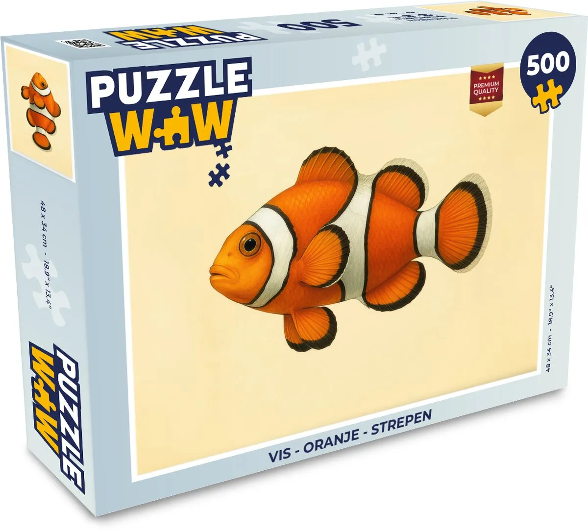 PuzzleWow Vis Legpuzzel 500 Stuks - Oranje Strepen