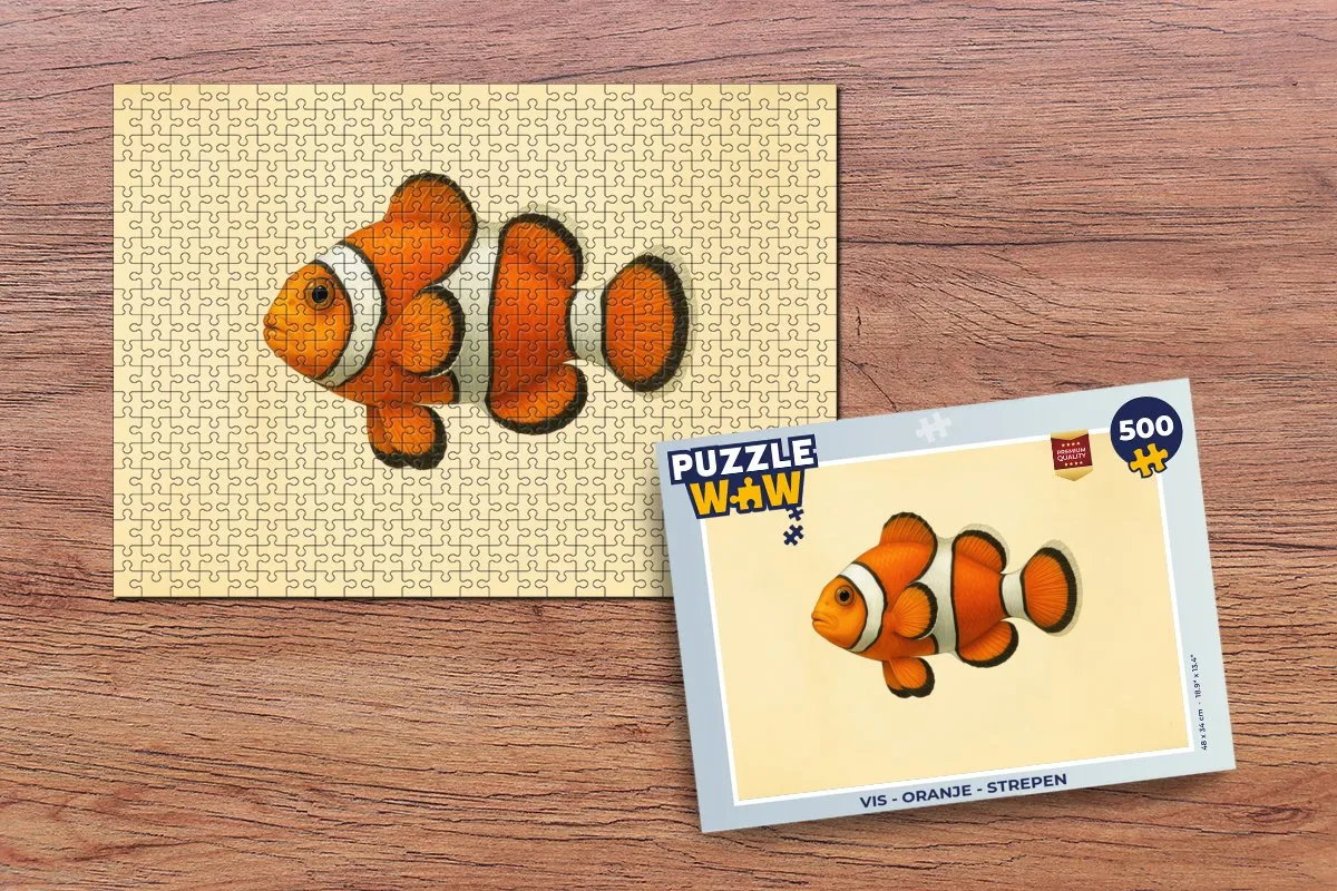 PuzzleWow Vis Legpuzzel 500 Stuks - Oranje Strepen