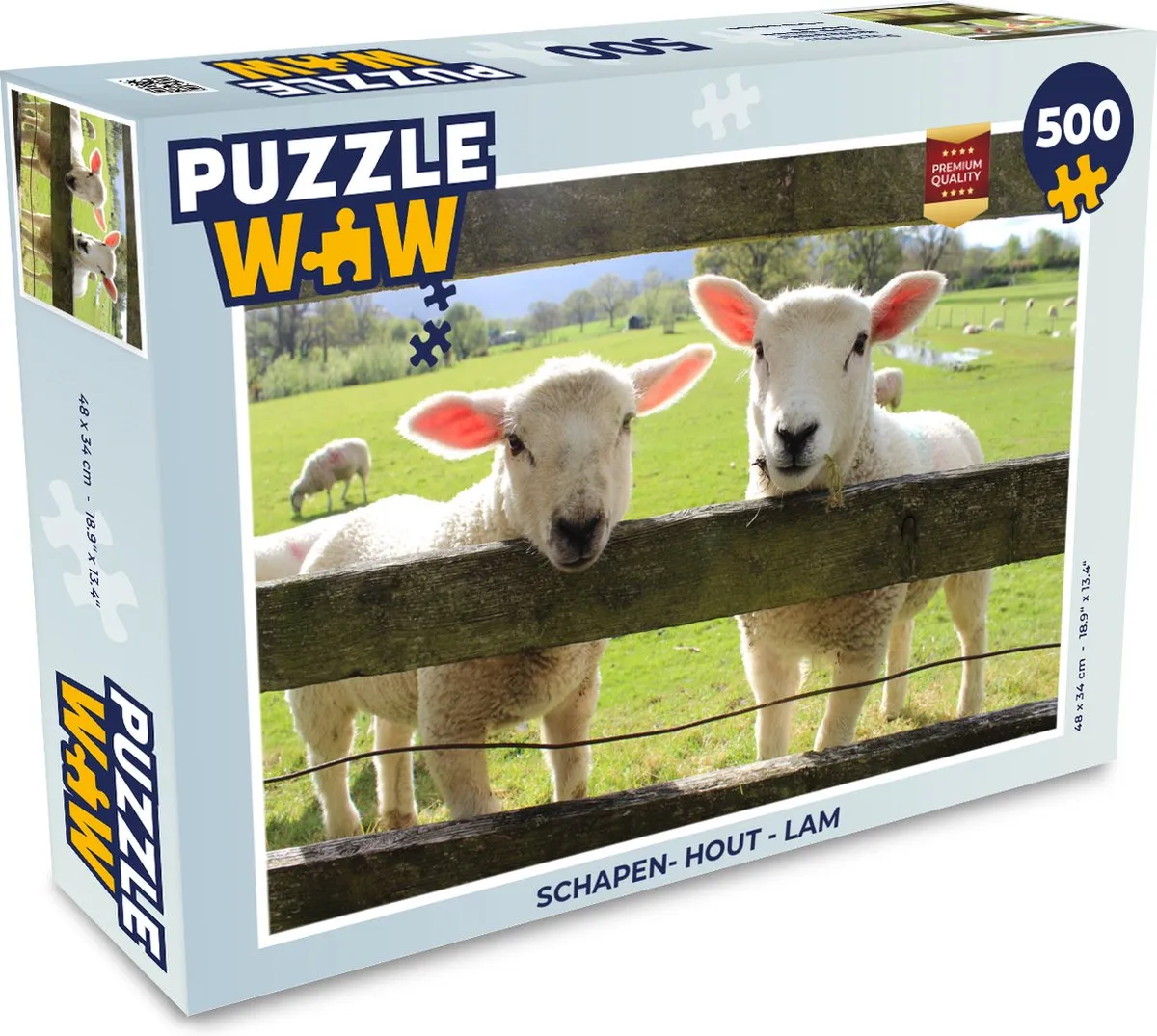 PuzzleWow Lam Houten Legpuzzel 500 Stuks - Multicolor