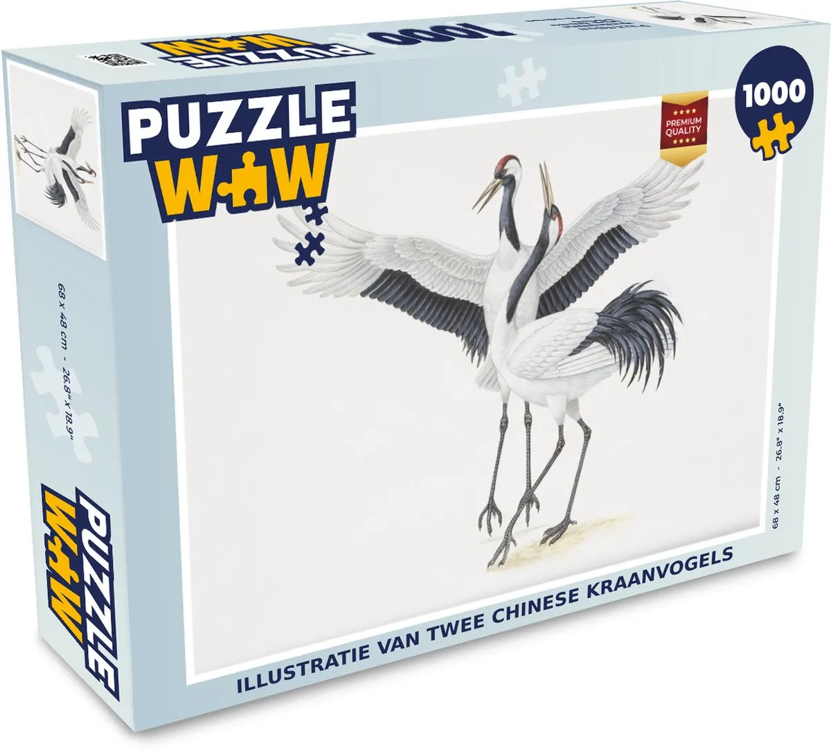 PuzzleWow Legpuzzel Chinese Kraanvogels 1000 Stuks - Multicolor