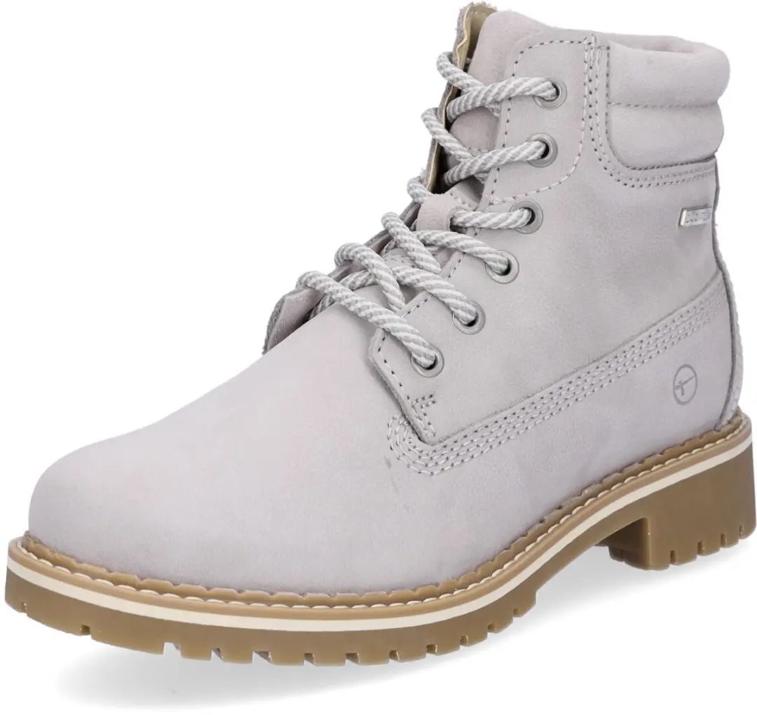 Tamaris dames leren veterboot grijs