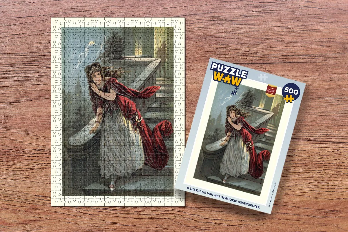 PuzzleWow Legpuzzel Dame Trap Afrent 500 Stuks - Multicolor