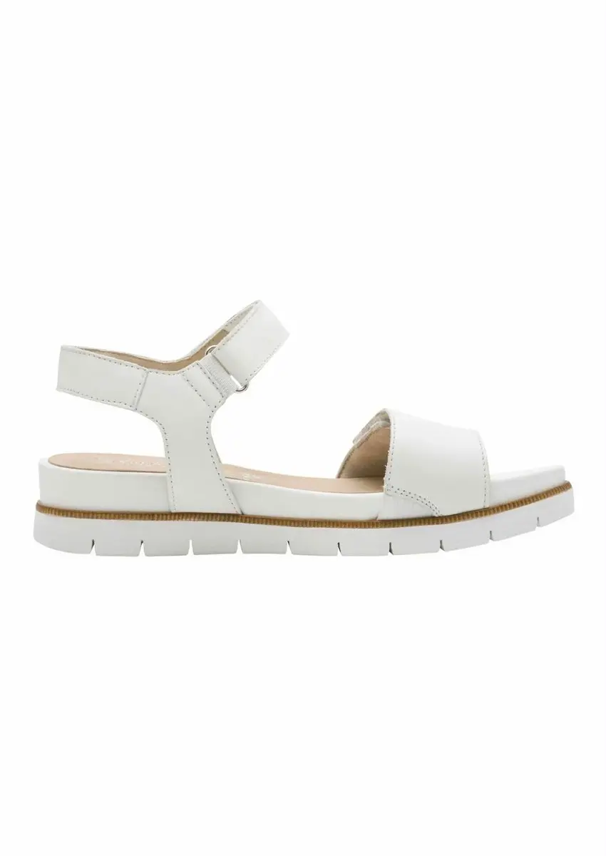 Tamaris 8-88710-42 108 Leren sandalen white Nappa maat 41 klittenband plateauzoo