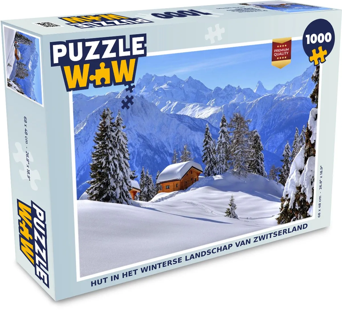 PuzzleWow Legpuzzel Zwitserland Winterlandschap 1000 Stuks - Multicolor