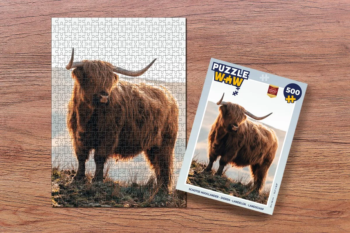 PuzzleWow Schotse Hooglander Legpuzzel 500 Stuks - Multicolor
