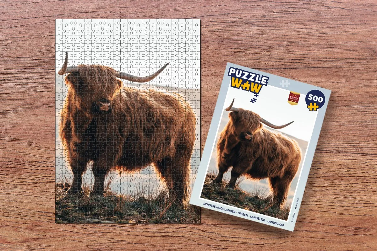 PuzzleWow Schotse Hooglander Legpuzzel 500 Stuks - Multicolor