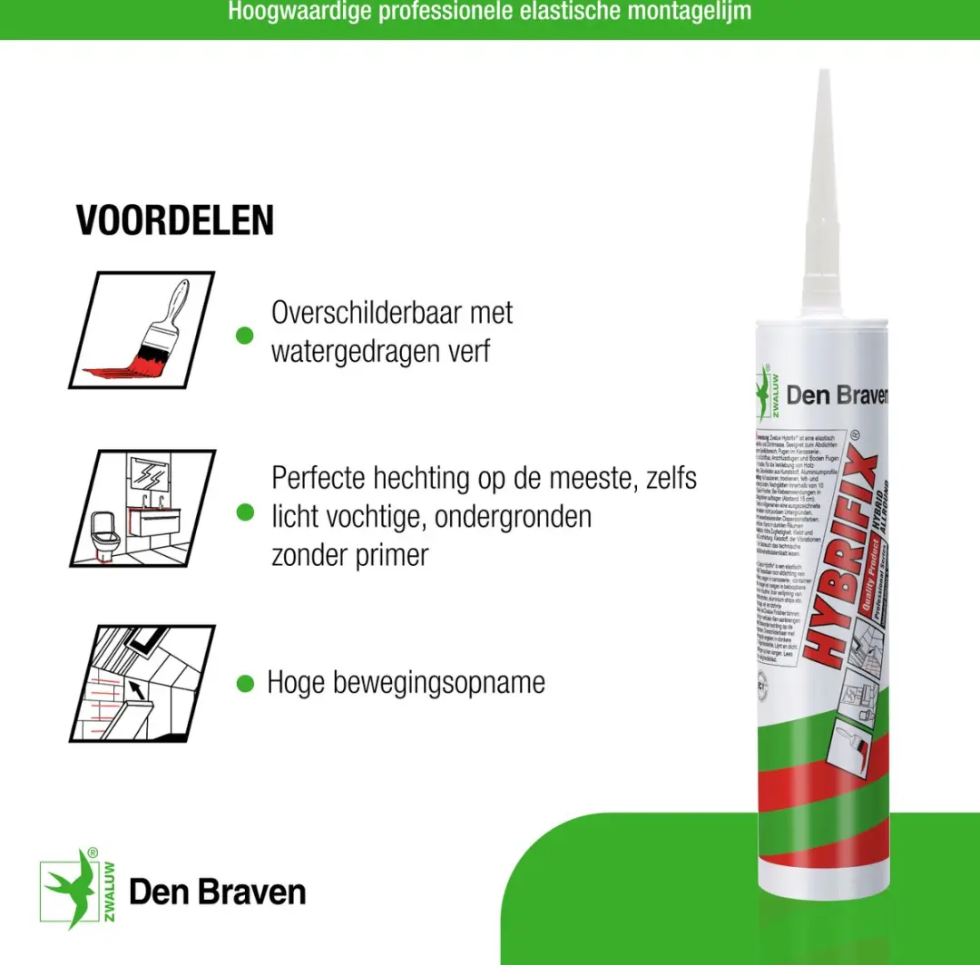 Den Braven Zwaluw Hybrifix MS-Polymeer Super 7 - Bruin - afbeelding 4 van 6