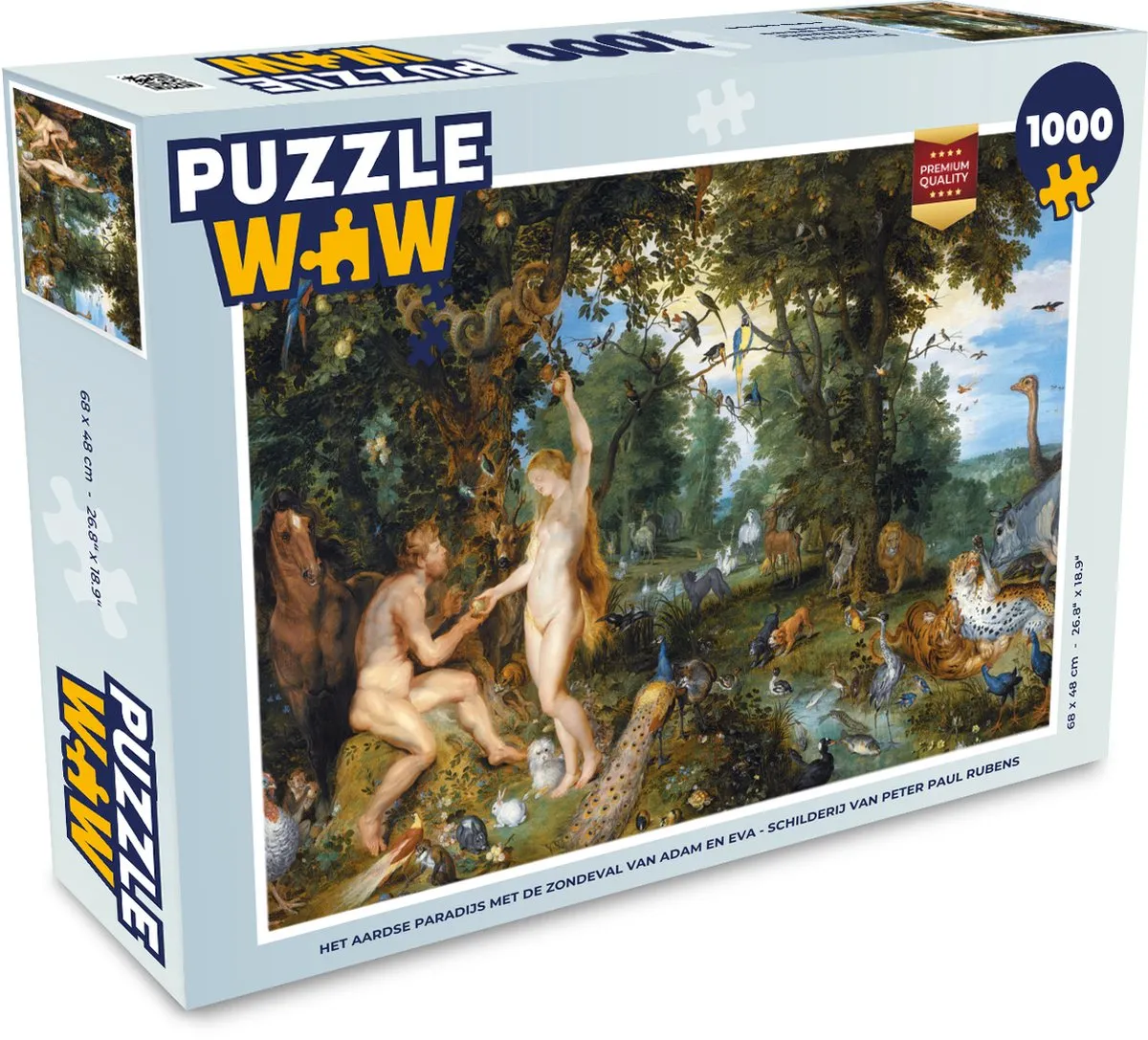 PuzzleWow Het Aardse Paradijs Rubens Legpuzzel 1000 Stuks - Multicolor