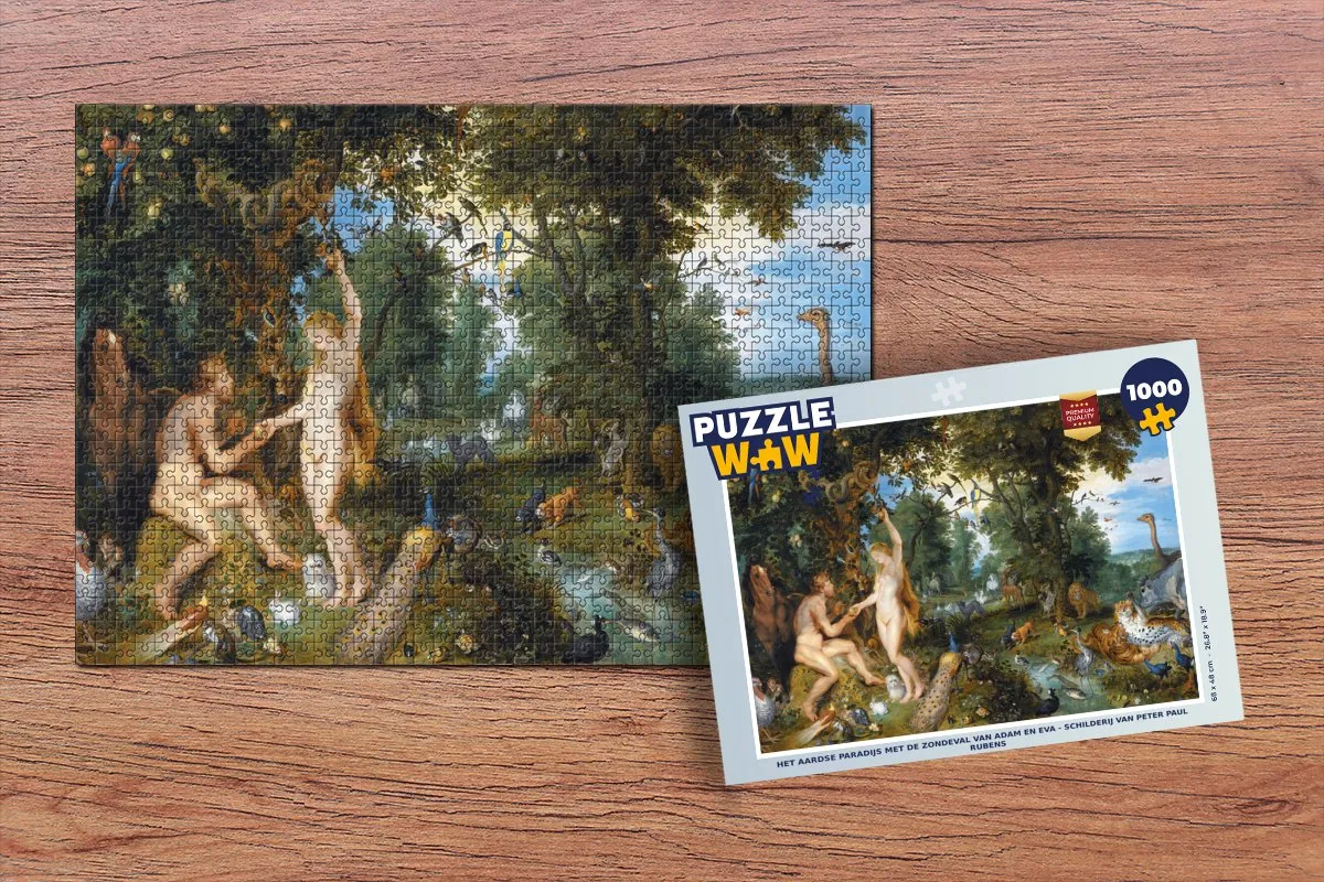PuzzleWow Het Aardse Paradijs Rubens Legpuzzel 1000 Stuks - Multicolor