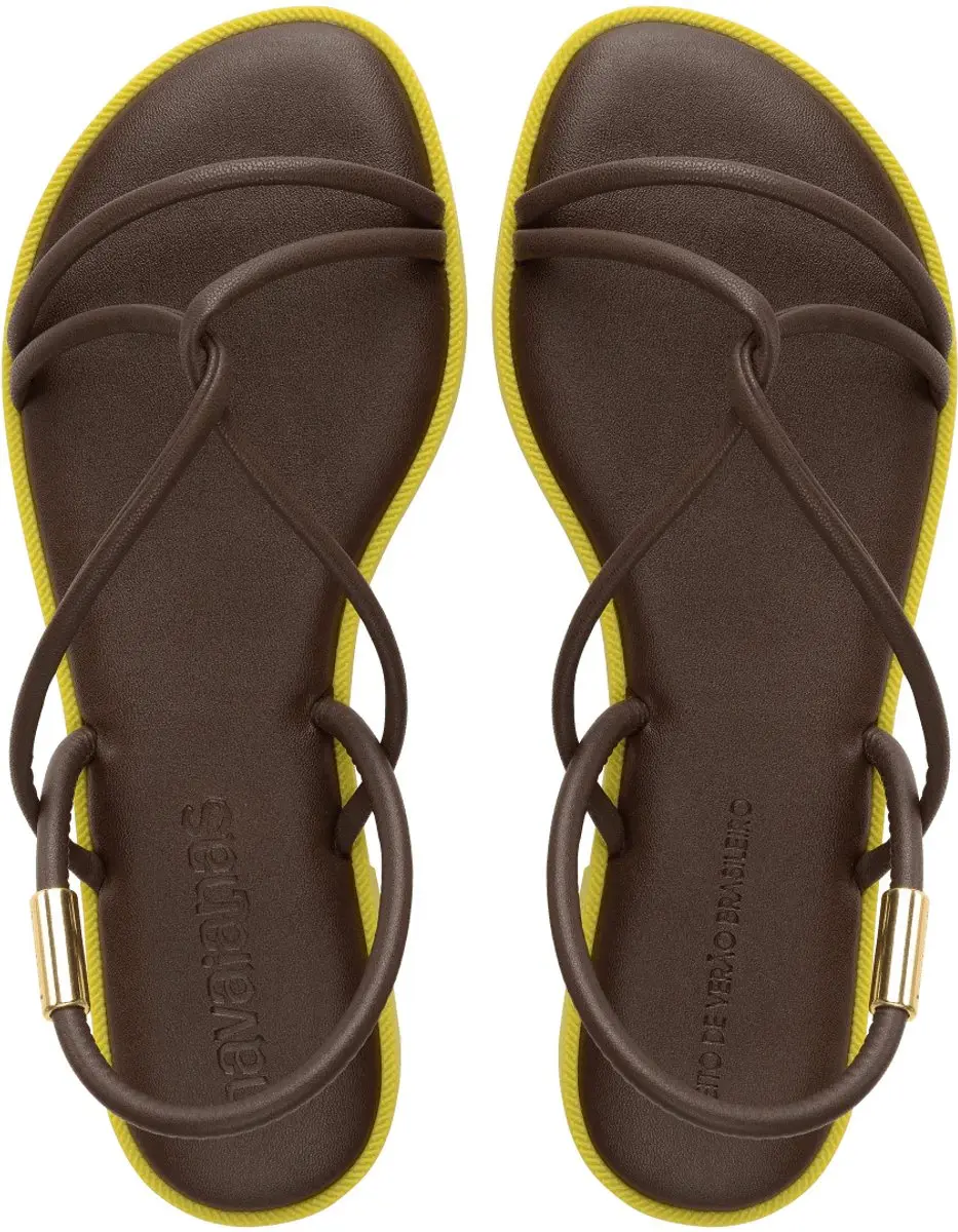 Havaianas Una Manga Vrouwenslippers - 40 - Bruin/Geel