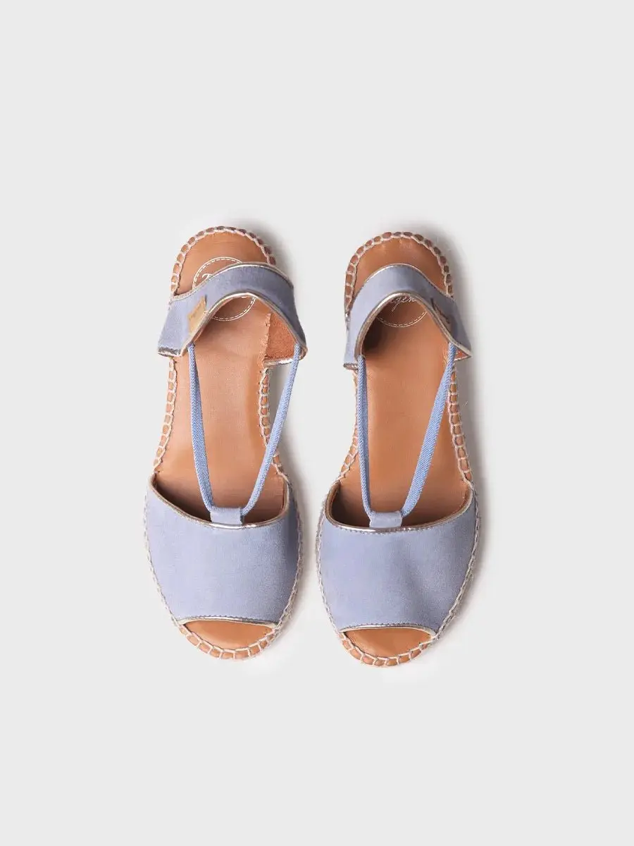 Suède espadrille met sleehak voor dames