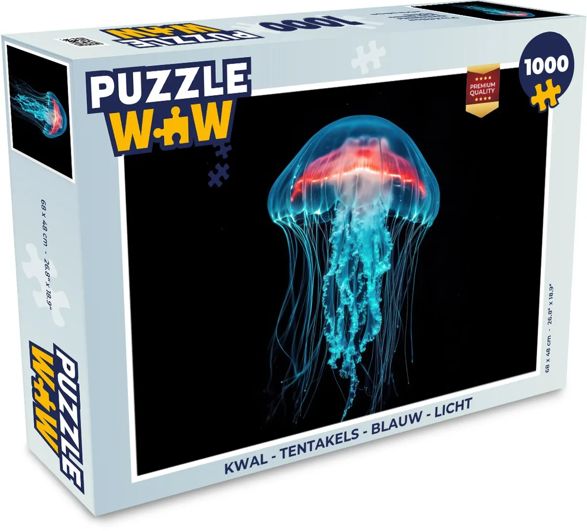 PuzzleWow Kwal Tentakels Legpuzzel 1000 Stuks - Lichtblauw