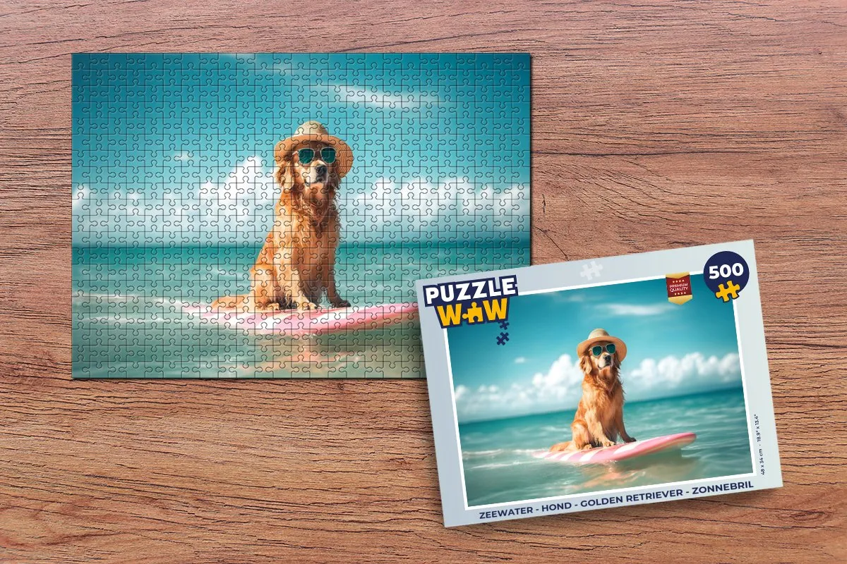 PuzzleWow Zeewater Golden Retriever Legpuzzel 500 Stuks - MPN 8721414229079