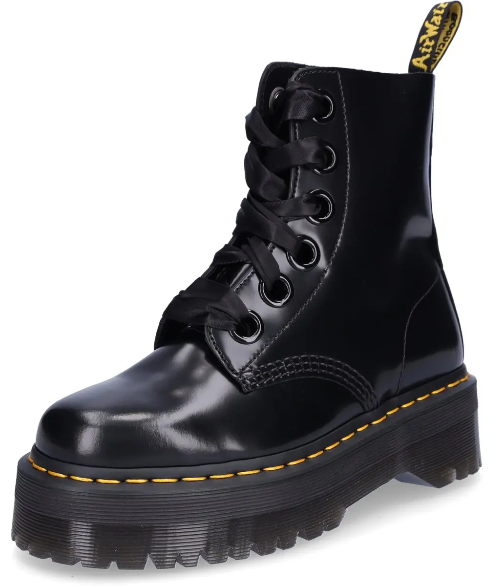 Dr. Martens dames plateau veterlaars zwart