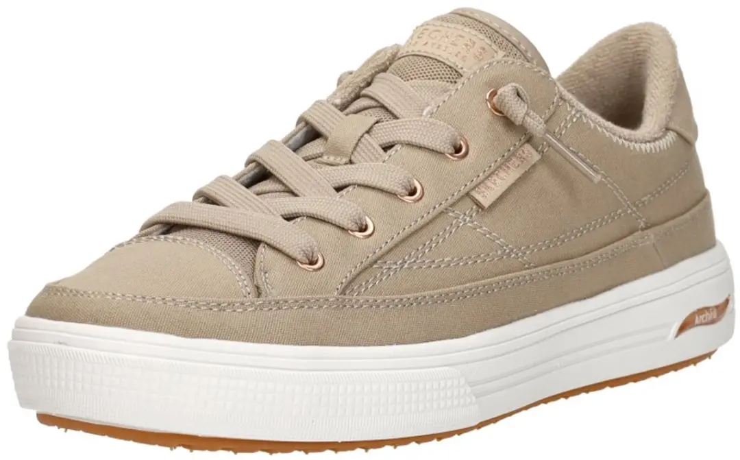 Skechers Arch Fit Arcade Sneakers - Taupe Canvas - afbeelding 5 van 6
