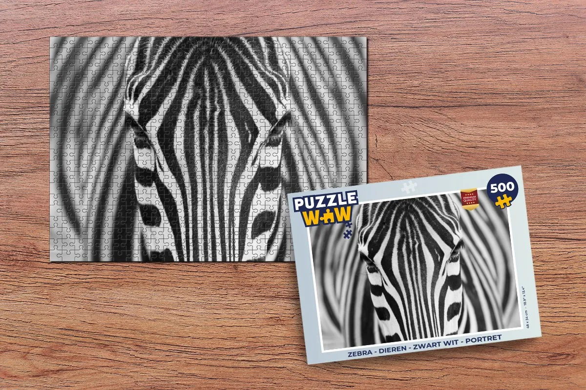 PuzzleWow Zebra Dieren Legpuzzel 500 Stuks - Multicolor