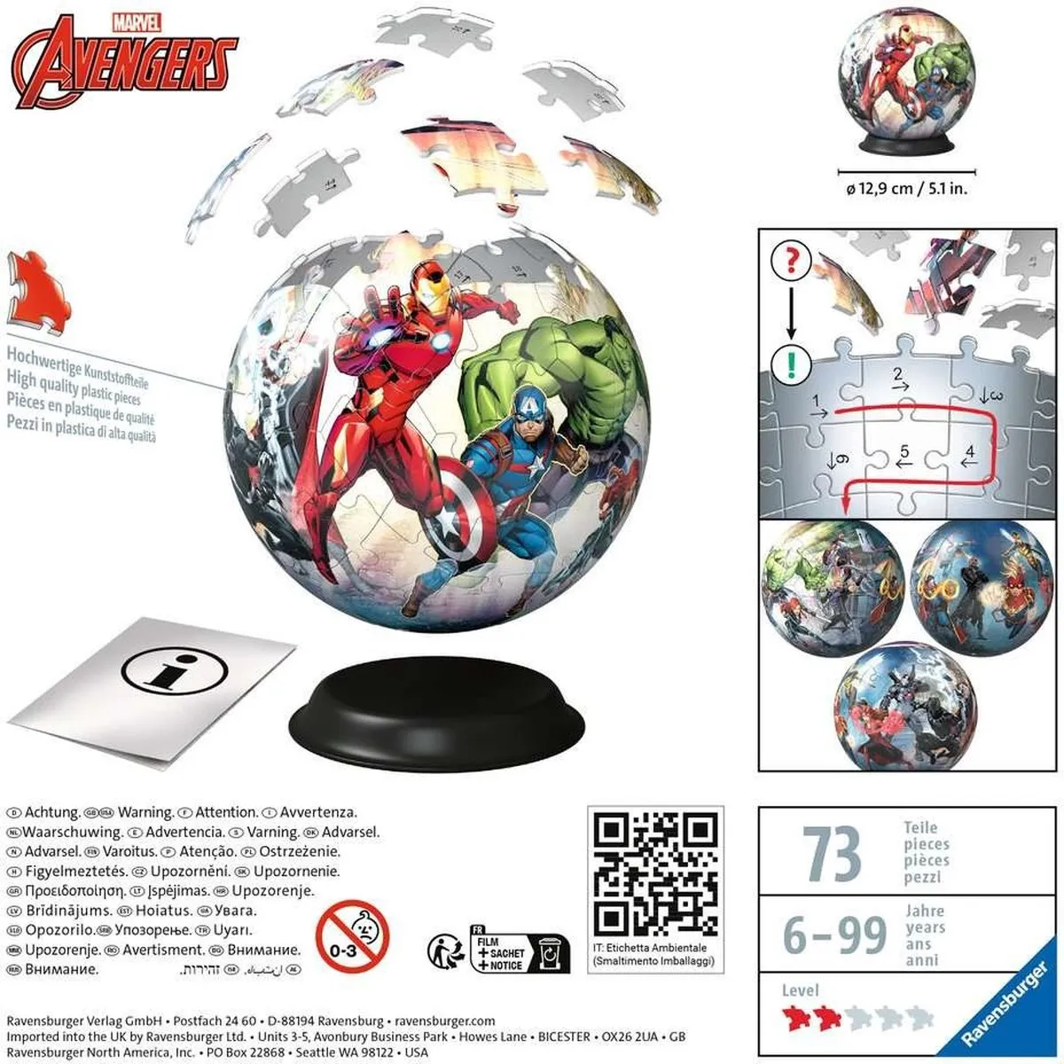 Ravensburger Marvel Avengers 3D Puzzel 72 Stuks - Multicolor