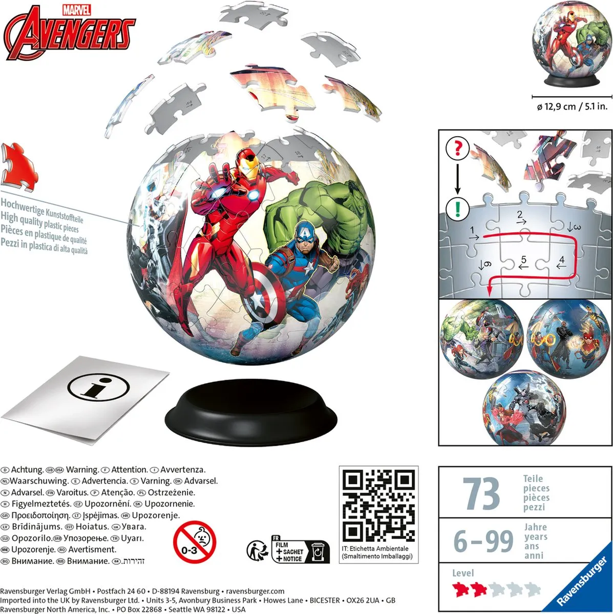 Ravensburger Marvel Avengers 3D Puzzel 72 Stuks - Multicolor