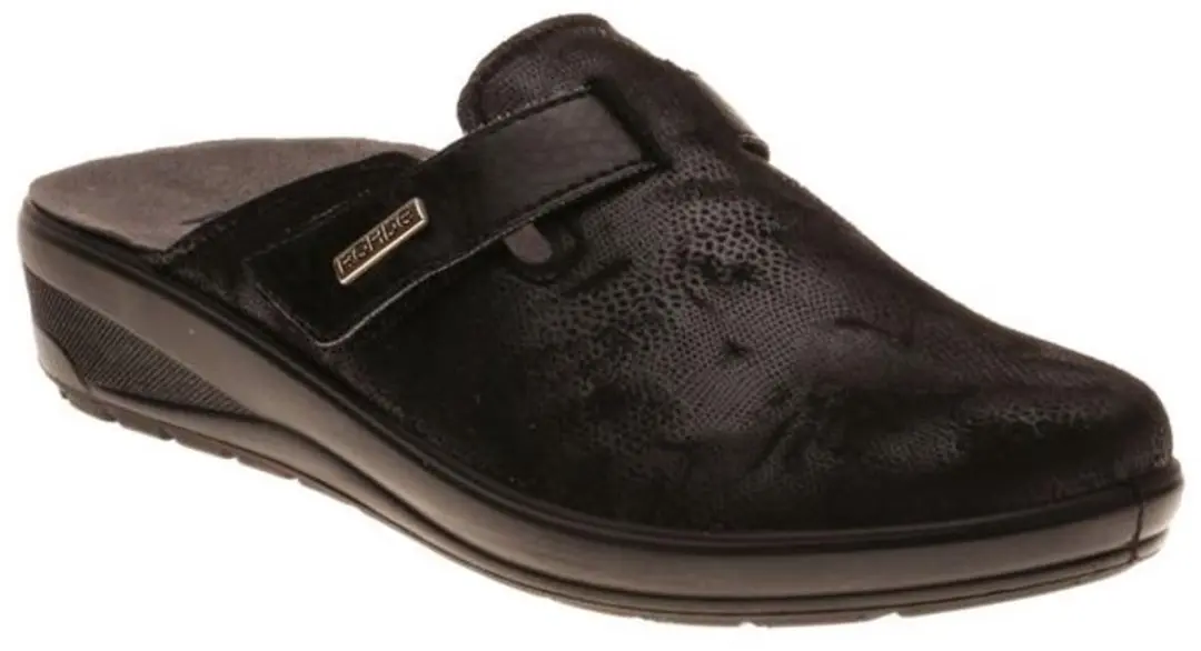 Rohde Pantoffel 6165 Zwart Stretch Verwisselbaar Voetbed