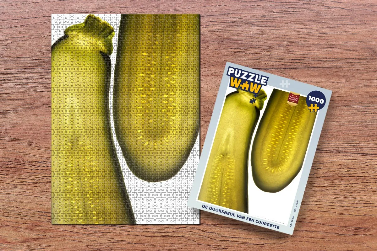PuzzleWow Legpuzzel De doorsnede van een courgette 1000 Stuks - Multicolor