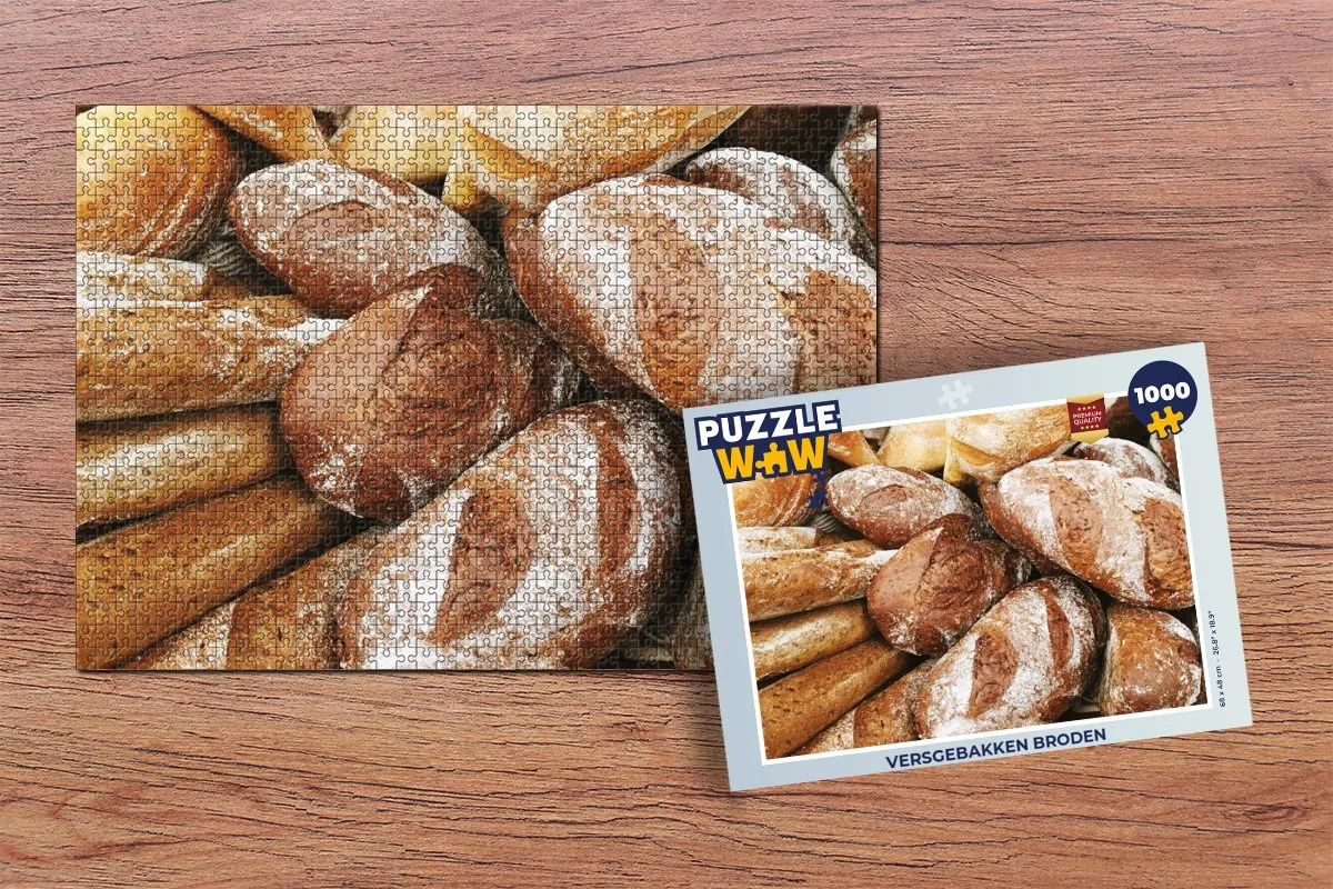 PuzzleWow Versgebakken Broden Legpuzzel 1000 Stuks - Multicolor