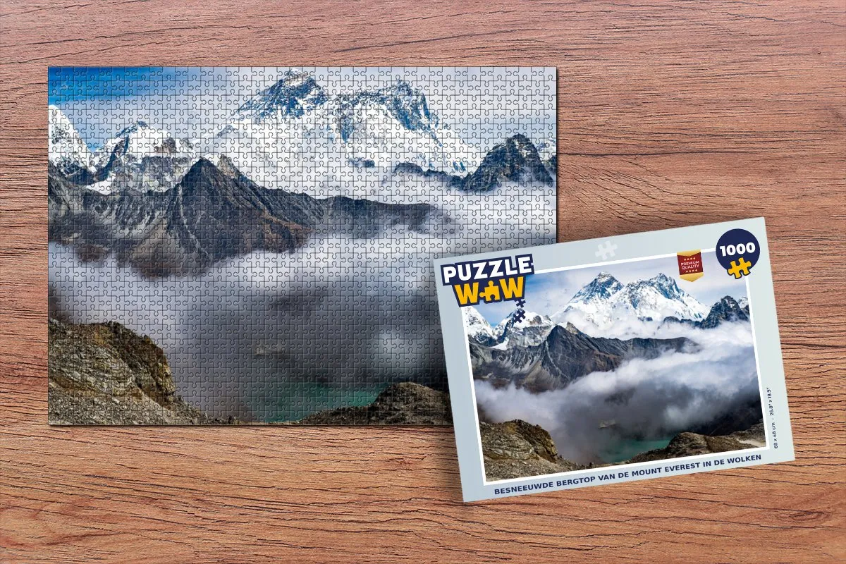 PuzzleWow Mount Everest Wolken Legpuzzel 1000 Stuks - Multicolor