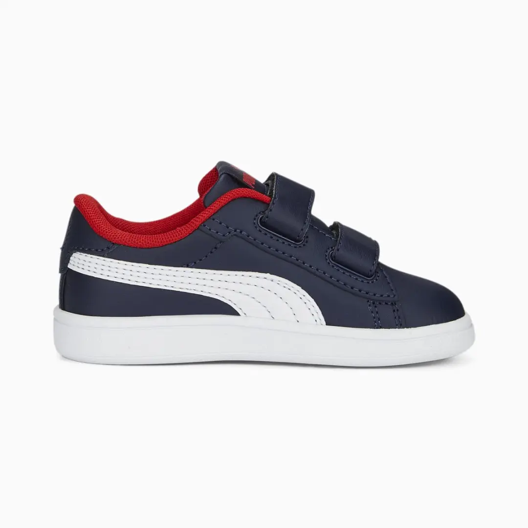 PUMA Smash 3.0 L V PS Sneakers Junior - Navy/Rood/Wit