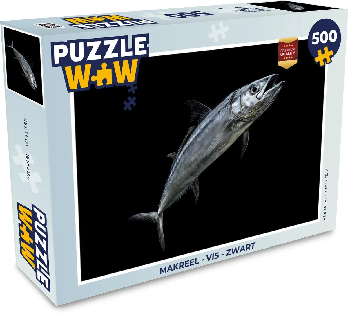 PuzzleWow Makreel Legpuzzel 500 Stuks - Zwart